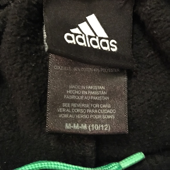 Adidas boys 10/12 size green and black sweatpants - Picture 2 of 5